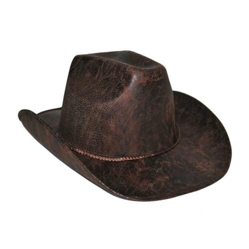 Cowboy hattu ruskea nahkajäljitelmä